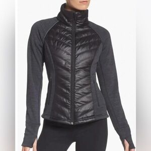 Zella black and grey quilted zip jacket